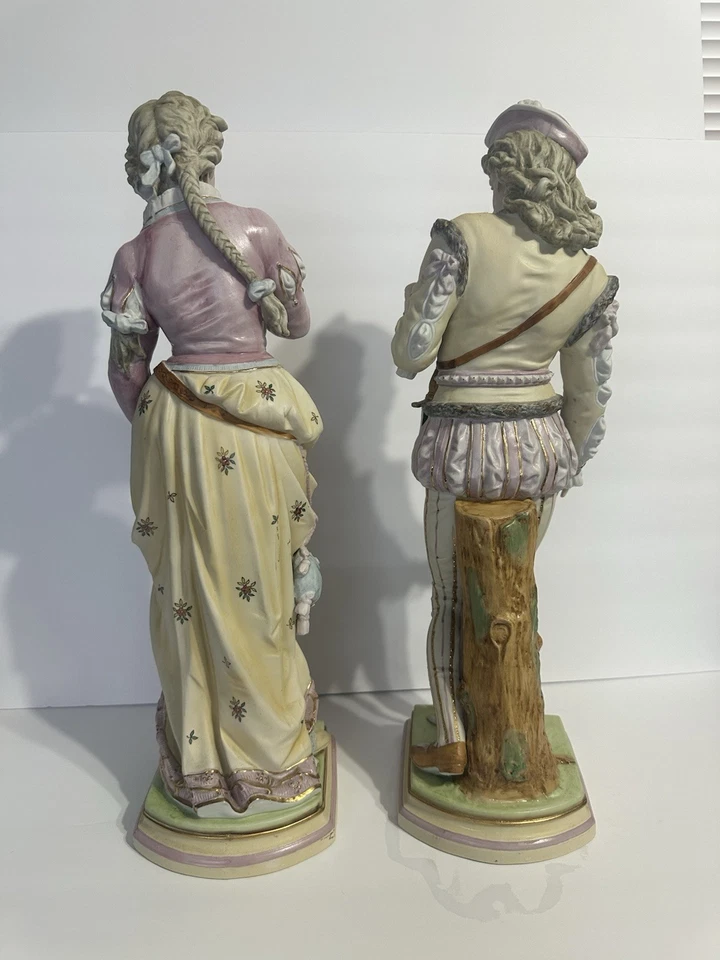 Par de figuras alemanas de cerámica de principios del siglo XX Foto 4 de 4