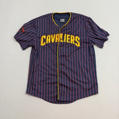 UNK Cleveland Cavaliers Basketball Baseball Jersey Mens Extra Large Blue Striped