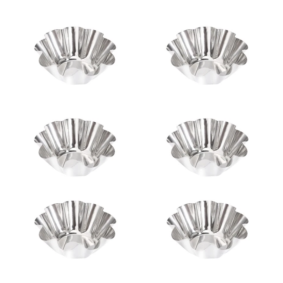 6 Pcs Stampi Da Forno Per Crostatine Stampo Acciaio Inossidabile - Immagine 2 di 4