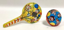 Lot of 2 Vintage Tin Clown Themed Noisy Kids Toys