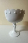 Vintage Indiana Glass White Milk Glass Compote Bowl Teardrop Pedestal - Medium