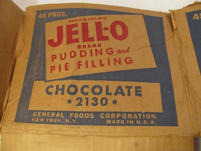 Jell-O Pudding Shipping Box Vtg 50s 60s Andy Warhol Style Retro Art Advertising