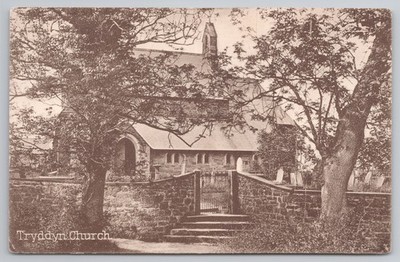 Gedruckte Trydyn Kirche Flintshire Wales F H Haines Topographie 1910er
