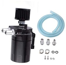 Universal Aluminum Oil Catch Can Polish Baffled Reservoir Tank Black with