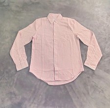 Free Assembly Men's Sz S Cotton Poplin Shirt With Long Sleeves Pink White C22-22