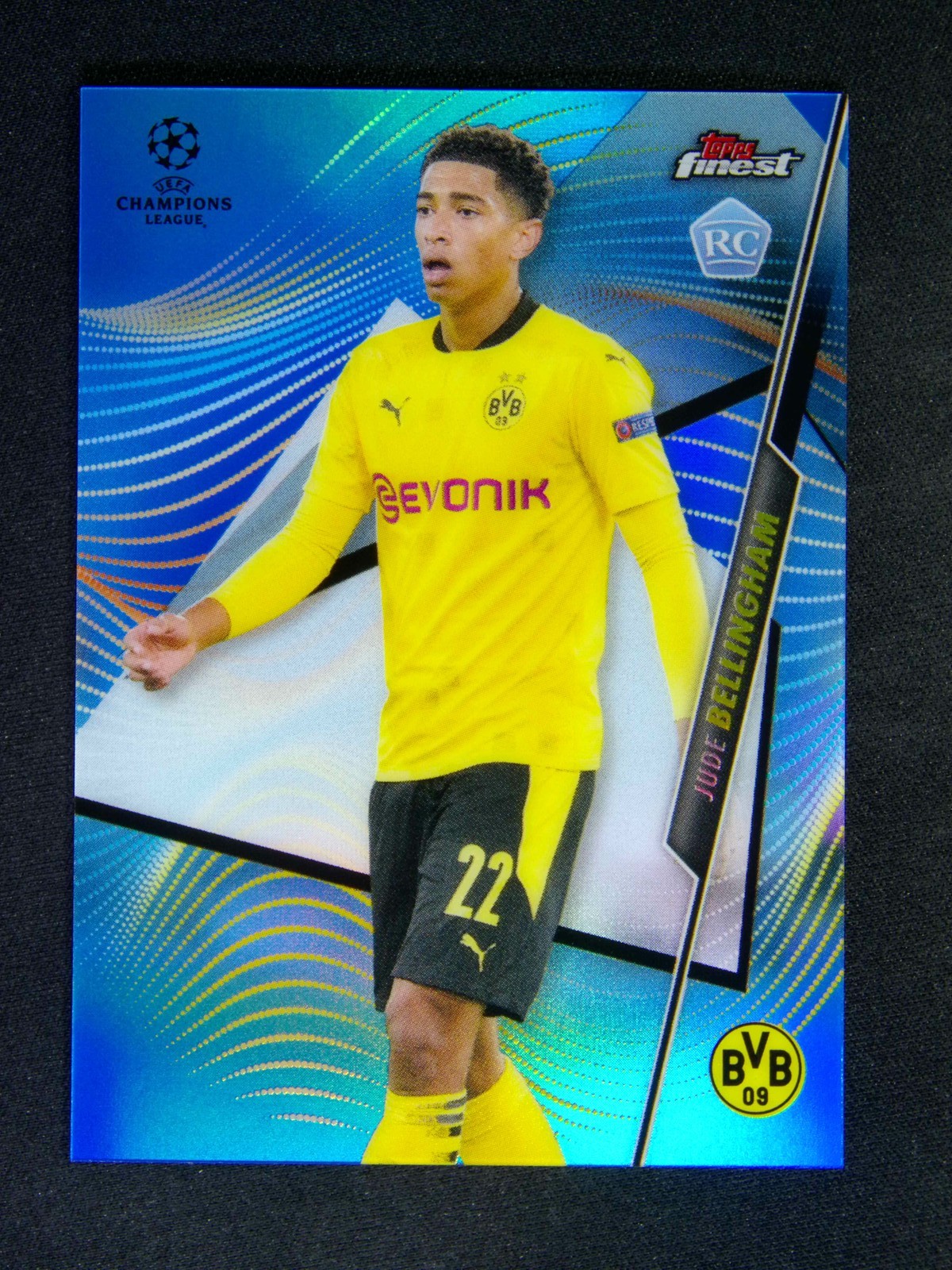 2020-21 Topps Finest UEFA Jude Bellingham #6 RC Rookie Blue Refractor /150