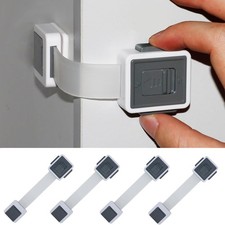 Child Proof Cabinet Locks  Adhesive Safety Drawer Cupboard Locks  4 Pack