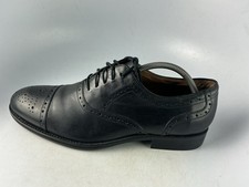 Johnston and Murphy Black Leather Cap Toe Oxford Brogue Men's Dress Shoe Sz 9 W