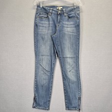 CAbi Jeans Women's 4 Blue Medium Wash Boyfriend Jeans Zipper On Ankle