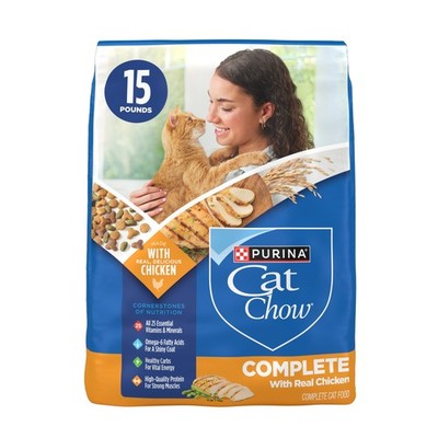 2 Bag Purina Cat Chow Complete Protein Dry Cat Food W Real Chicken,15lbs bag