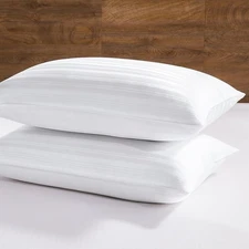 Downluxe Goose down Pillows - Set of 2 Feather Pillows, Queen Size (20"X28")