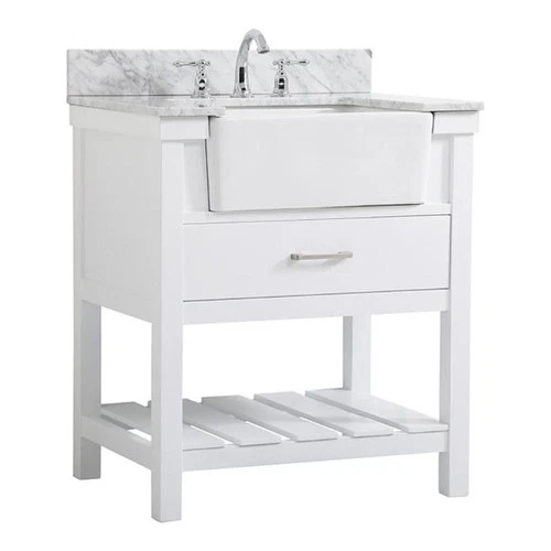 Elegant Decor Clement 30" MDF Single Bathroom Vanity with Backsplash in White - Picture 1 of 8