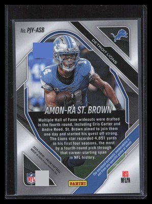 2025 NFL Prizm Amon-Ra St Brown Premier Patch Silver PJY-ASB | eBay