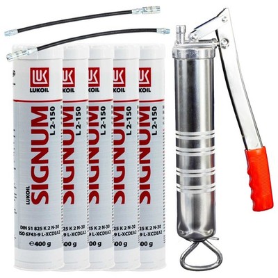 Mehrzweckfett Fett Lithium Lukoil Signum L 2-150 5 X 400g + Fettpresse BockTec