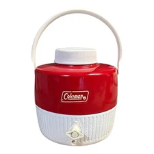 Vintage Coleman Red Snow Lite 1 Gallon Ice Water Cooler Jug 5506