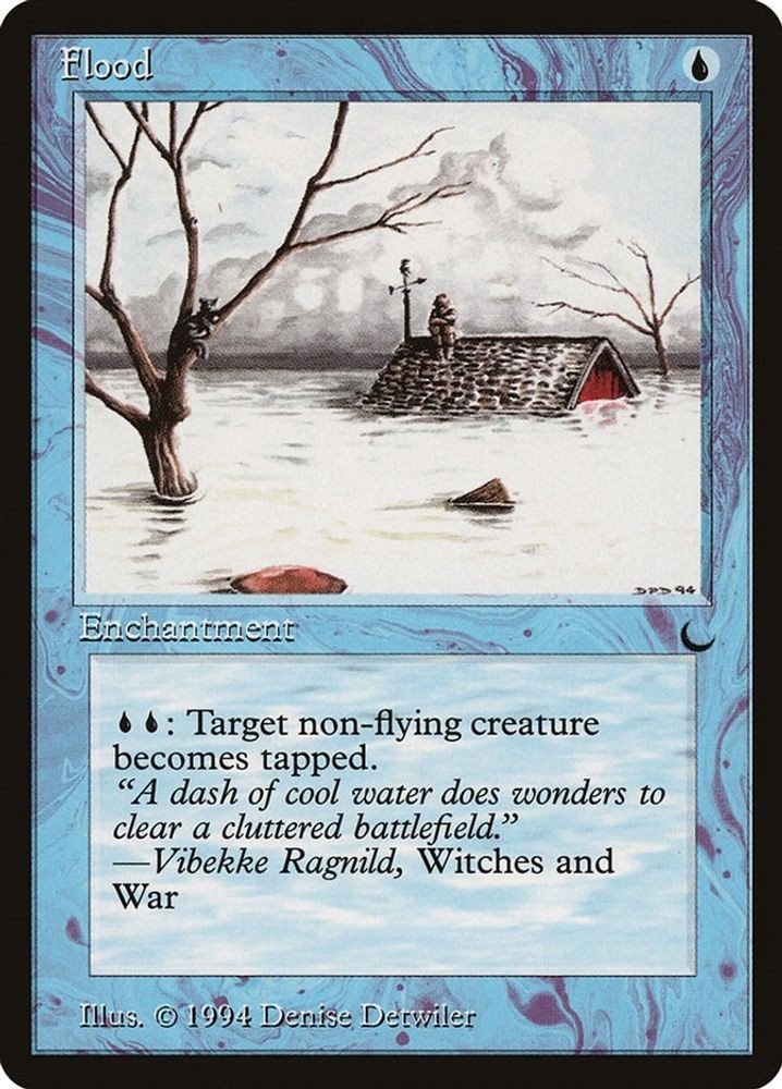 1994 Magic: The Gathering: The Dark - Flood (#27, Uncommon, Moderately Played)