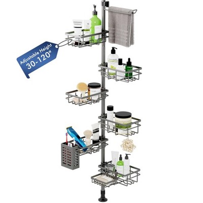 Vatex Corner Shower Caddy Tension Pole,30-120 Inch Adjustable Shower Organize...