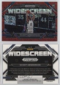 2023 Prizm Draft Picks Widescreen FOTL Red Shimmer /9 Scoot Henderson Rookie RC