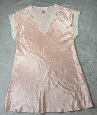 Oscar De La Renta Pink Label Lace Trim Nightgown Slip Dress S