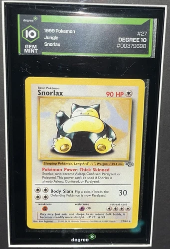Psa 10 1999 Pokemon Jungle Snorlax 27/64 NON HOLO grade 10 Slab