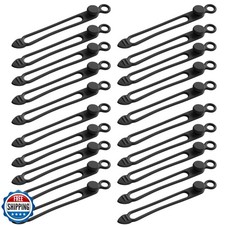 TENOC Silicone Cable Ties 20 Pcs Black Reusable Cable Holder Elastic Cord Str
