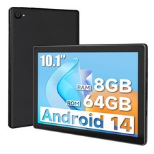 10.1" Android 14 Tablet  Octa-Core 8GB 64GB  WiFi 6 Dual Camera, 5000mAh Black