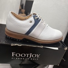 FootJoy Dryjoys Premiere Series Packard Golf Shoes-, 7M White/Navy 54534