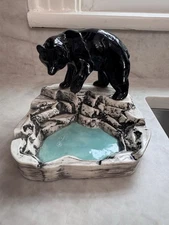 Vintage handcrafted Bear Ashtray, Trinket Dish, nature, wildlife, Alaska