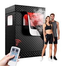 2 Person Infrared Sauna Box, Portable Personal Steam Sauna Tent with 1500W Red