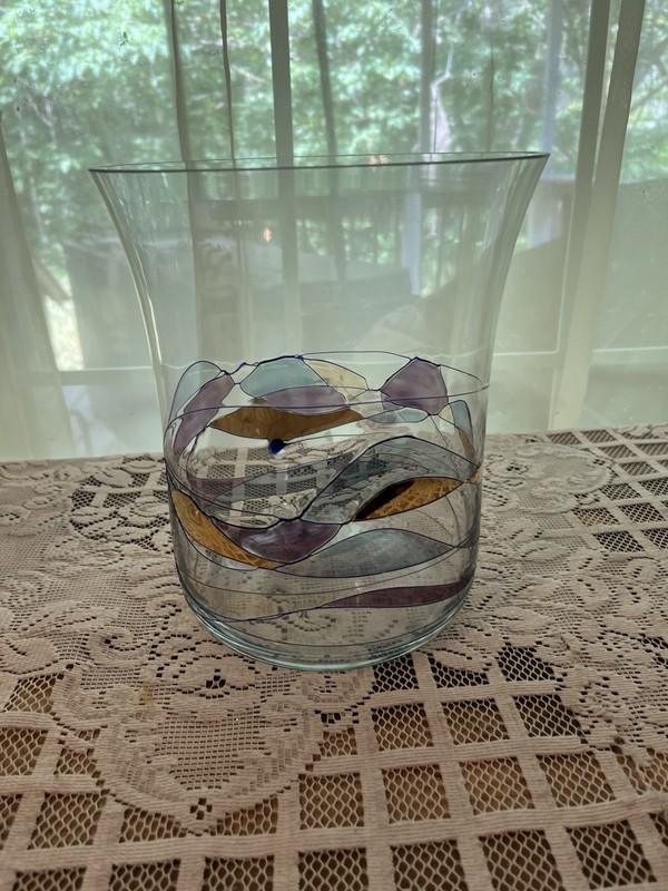 FOSTORIA GALLERIA CHAMPAGNE ICE COOLER   MOSAIC STAINED GLASS Excellent Romania 