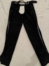 Riding Chaps - Whitman - Black Suede Leather Zip-Up Women's Medium Slim