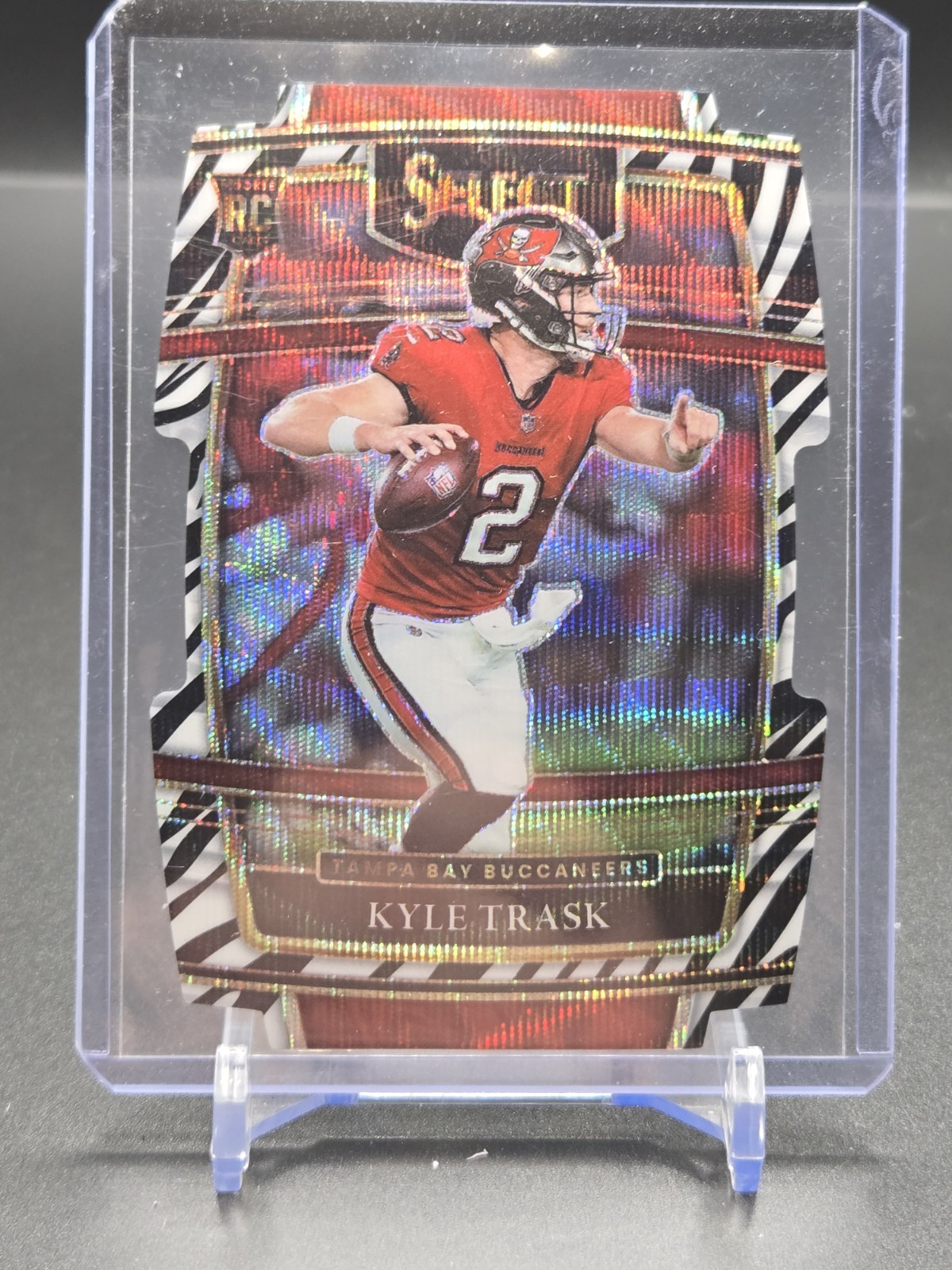 2021 Panini Select Football Kyle Trask Die-Cut Zebra Prizm Case Hit SP #63