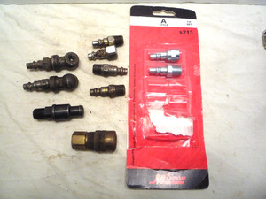 Milton brass KWIK CHANGE style "M" & 9 other PNEUMATIC FITTINGS - new & used