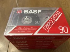 BASF Ferro Extra I 90 Minute Blank Cassette Tape 5 Pack New Sealed NOS
