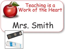 WHITE NAME BADGE TAG FAVORITE TEACHER GIFT CHRISTMAS PRESENT MAGNETIC FASTENER