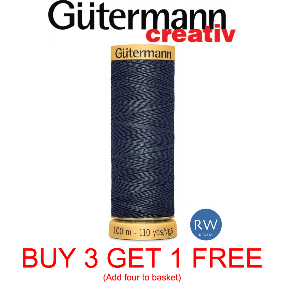 Gutermannn 100% Natural Cotton Sewing Thread 100m Spools Machine & Overlocker