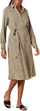 Women's Georgette Long Sleeve Midi Shirt Dress - Casual/Work Elegant Style