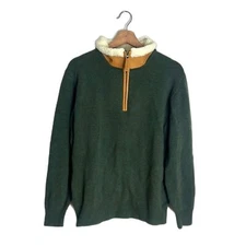 Orvis quarter zip pullover stowe sweater Lambswool Sherpa Gorpcore Sweater M