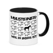Tasse BLACK SHEEP - HOLSTEINER - Pferde Pferd Fun Schaf Kaffebecher Siviwonder