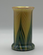 Steven Lundberg Glass Art  Iridescent Vase  Signed 2004