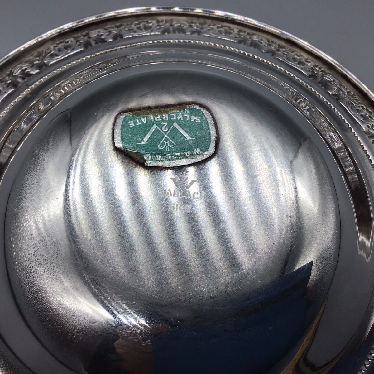 Vintage Wallace Silverplate 5102 Polished Floral Bowl 6-1/2 Vintage Wallace Silverplate 5102 Polished Floral Bowl 6-1/2