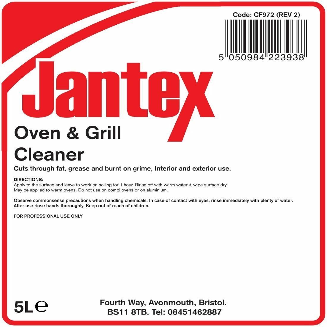 JANTEX CF972 Oven and Grill Cleaner 5 L for sale online eBay