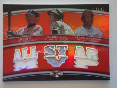 2010 Ichiro Cal Ripken Jr. Frank Robinson Triple Threads #TTRC-21