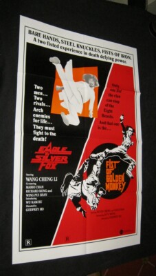 Orig EAGLE VS SILVER FOX & FIST OF GOLDEN MONKEY KUNG FU Grindhouse Martial Arts