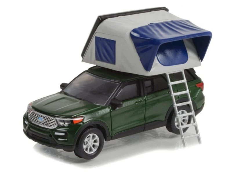 FORD Explorer Limited + rooftop tent - 2022 - greenmetallic - Greenlight 1:64 - Immagine 2 di 4
