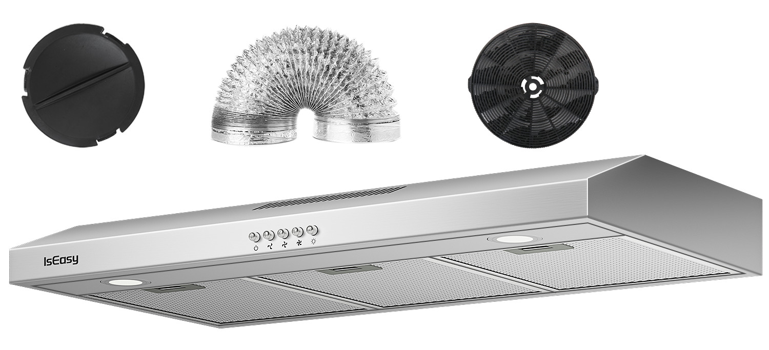 36 Inch Kitchen Range Exhaust Hood Fan Vent Stainless Steel Under Cabinet Mount