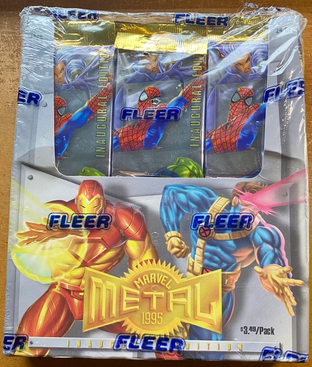 1995 marvel, metal inaugural, edition factory sealed box 24 packs