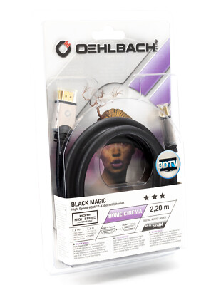 Oehlbach Black Magic High Speed HDMI Kabel 2,2m Ethernet ULTRA Full HD 4K 3D 441