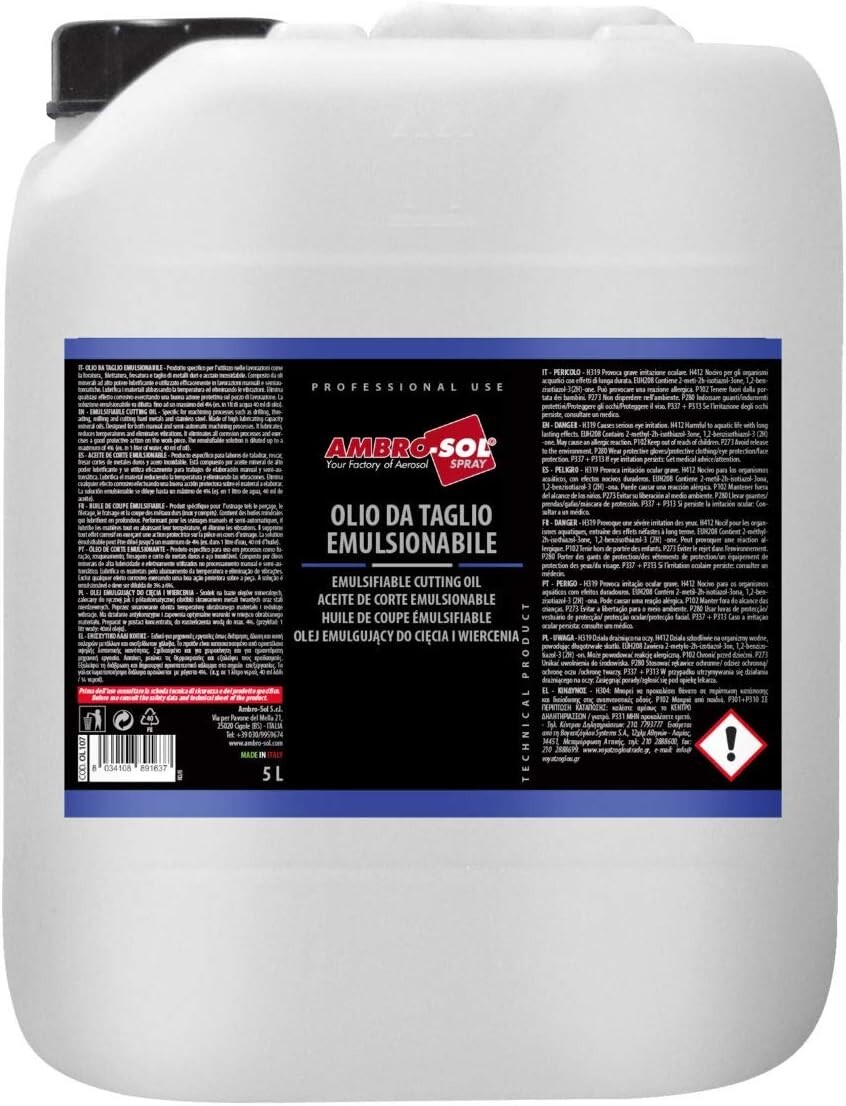 Ambro-Sol Olio Emulsionante 5L | Taglio e Fresatura Professionale