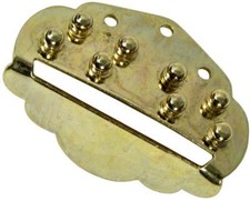 BRASS COATED TAILPIECE FOR MANDOLIN by Ashbury. Simple design.At Hobgoblin Music